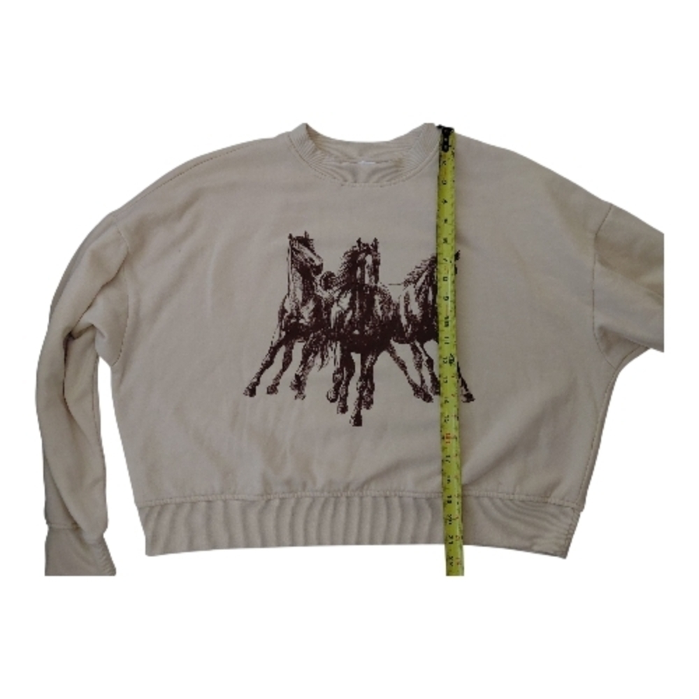 Joe Fresh Cream Sweatshirt with Horse Design - Picture 3 of 7